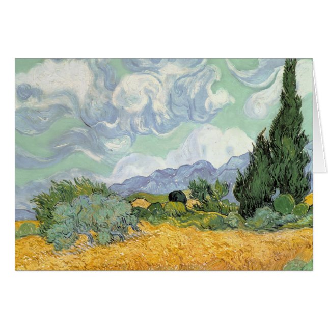 Vincent van Gogh | Radfeld mit Zypressen, 1889 (Vorderseite (Horizontal))