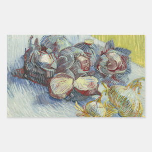 Vincent van Gogh - Red Cabbages and Onions Rechteckiger Aufkleber