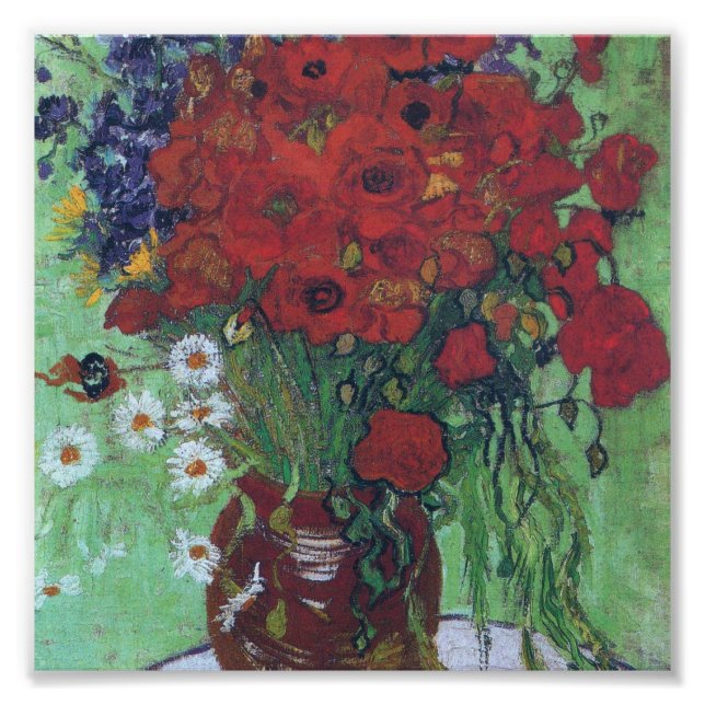 Vincent Van Gogh - Red Poppies and Daisies Fotodruck (Vorne)