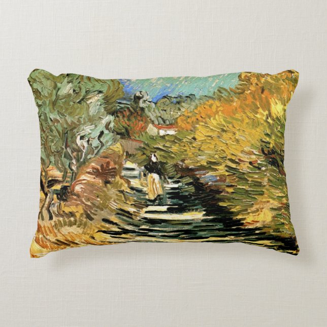 Vincent van Gogh Road bei Saint-Remy, weibliche Ab Dekokissen (Vorderseite)