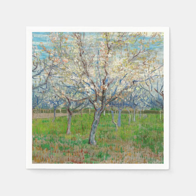 Vincent van Gogh - Rosa Orchard Serviette (Vorderseite)