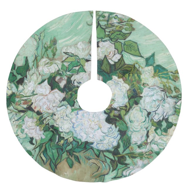 Vincent van Gogh - Rose Polyester Weihnachtsbaumdecke (Vorderseite)