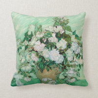 Vincent van Gogh Rosen 1890 malendes Throw-Kissen
