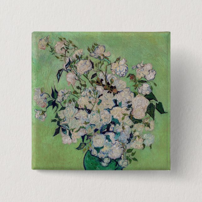 Vincent van Gogh - Rosen Button (Vorderseite)