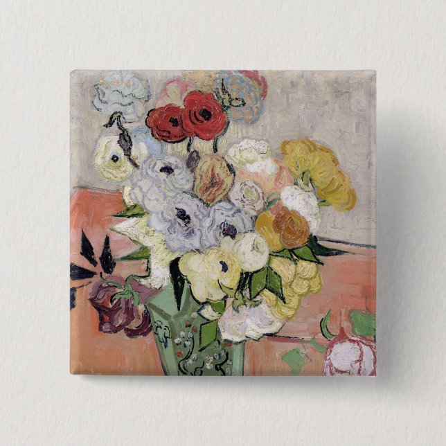 Vincent van Gogh | Rosen und Anemonen, 1890 Button (Vorderseite)