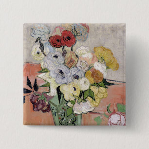 Vincent van Gogh Rosen und Anemonen, 1890 Button