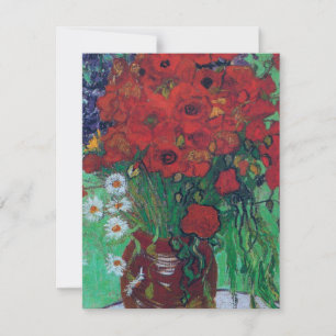 Vincent Van Gogh - Rote Mohnblumen und Gänseblümch Dankeskarte