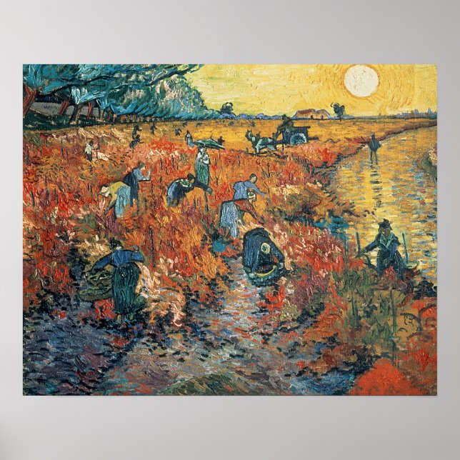 Vincent van Gogh | Rote Weinberge in Arles, 1888 Poster (Vorne)