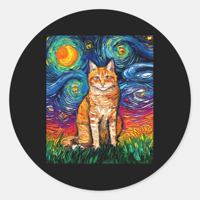 Vincent Van Gogh Runder Aufkleber (Vorderseite)