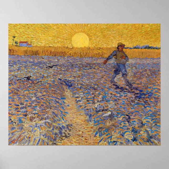 Vincent van Gogh - Sämann bei untergehender Sonne Poster (Vorne)