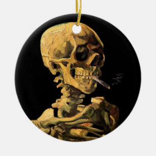 Vincent Van Gogh - Schädel mit brennender Zigarett Keramikornament