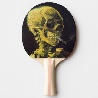 Vincent van Gogh-Schädel mit brennender Zigarette Tischtennis Schläger