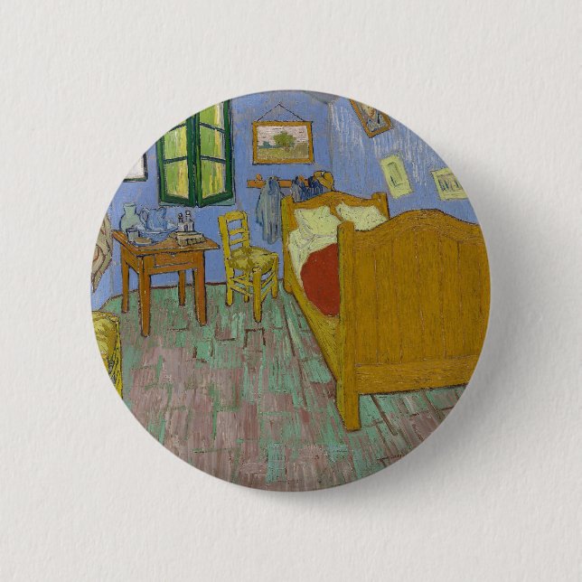 Vincent Van Gogh Schlafzimmer Gemälde Button (Vorderseite)