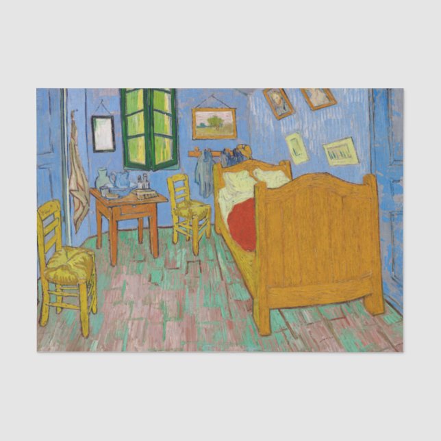 Vincent Van Gogh Schlafzimmer. Impressionistische  Seidenpapier (Vorderseite)
