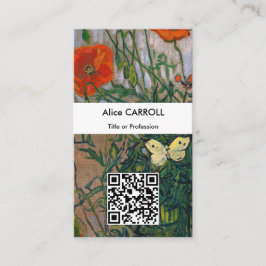 Vincent van Gogh - Schmetterlinge & Poppies - QR-C Visitenkarte