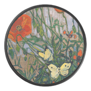 Vincent van Gogh - Schmetterlinge und Mohn Eishockey Puck