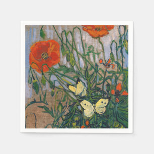 Vincent van Gogh - Schmetterlinge und Mohn Serviette