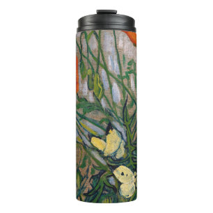 Vincent van Gogh - Schmetterlinge und Mohn Thermosbecher