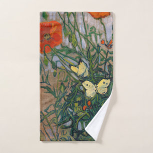 Vincent van Gogh - Schmetterlinge und Pfoten Badhandtuch Set
