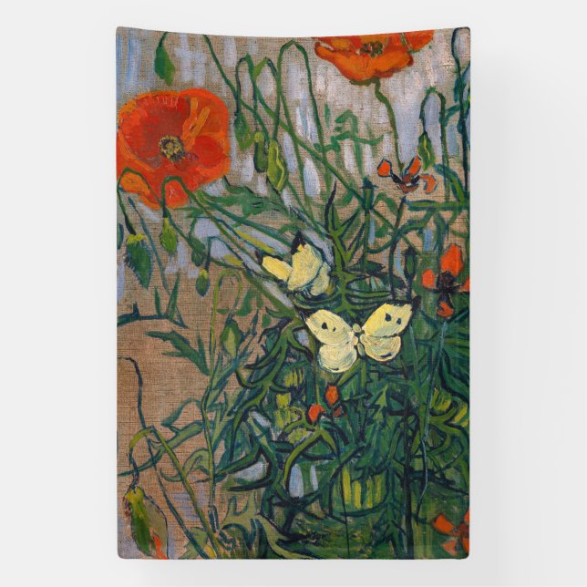 Vincent van Gogh - Schmetterlinge und Pfoten Banner (Vertikal)