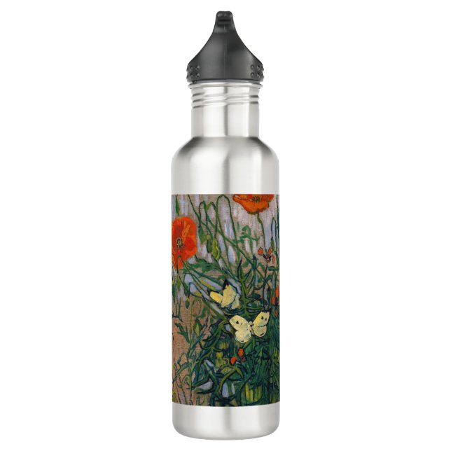 Vincent van Gogh - Schmetterlinge und Pfoten Edelstahlflasche (Rechts)