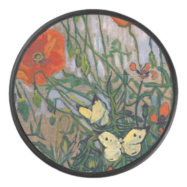 Vincent van Gogh - Schmetterlinge und Pfoten Eishockey Puck (Vorderseite)