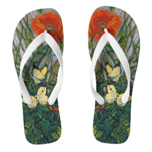 Vincent van Gogh - Schmetterlinge und Pfoten Flip Flops