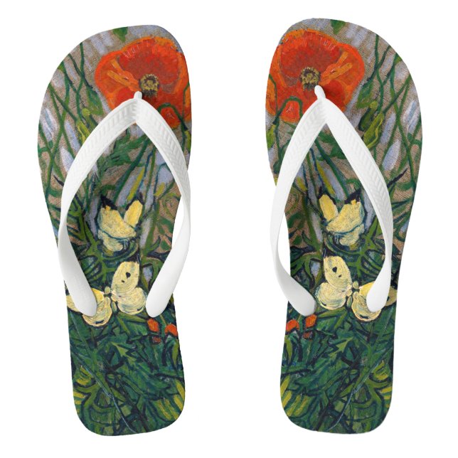 Vincent van Gogh - Schmetterlinge und Pfoten Flip Flops (Fußbett)