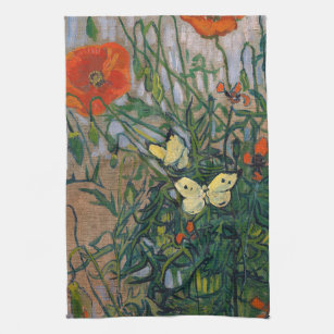 Vincent van Gogh - Schmetterlinge und Pfoten Geschirrtuch
