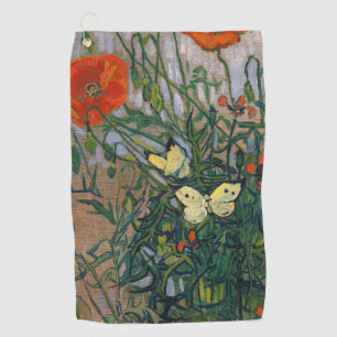 Vincent van Gogh - Schmetterlinge und Pfoten Golfhandtuch