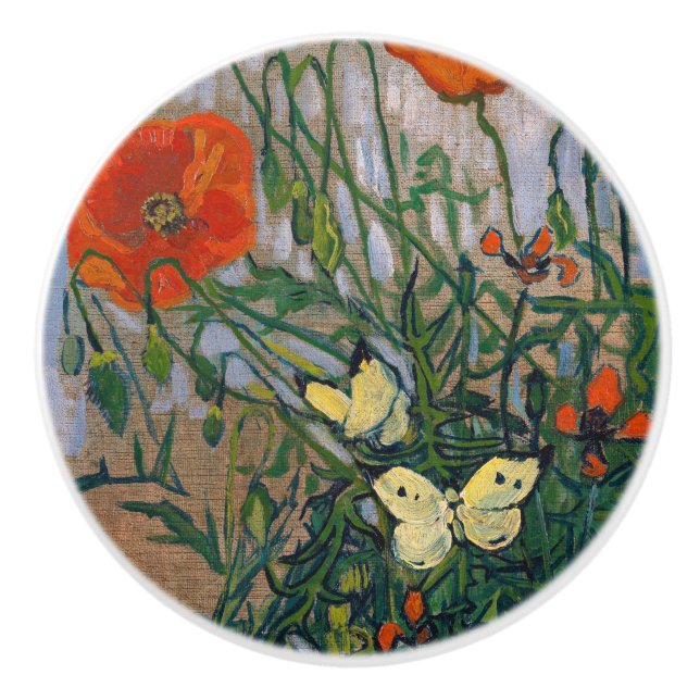 Vincent van Gogh - Schmetterlinge und Pfoten Keramikknauf (Vorderseite)