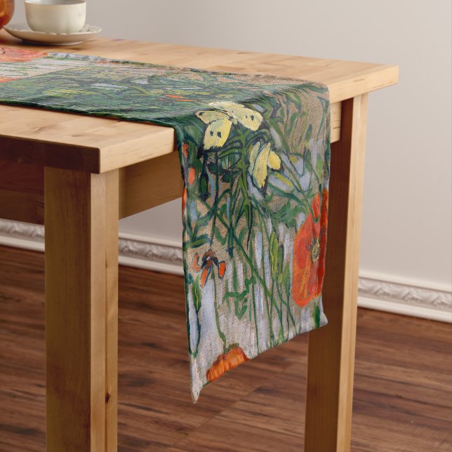 Vincent van Gogh - Schmetterlinge und Pfoten Kurzer Tischläufer (Beispiel)