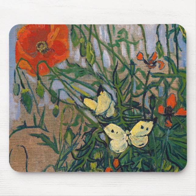 Vincent van Gogh - Schmetterlinge und Pfoten Mousepad (Vorne)