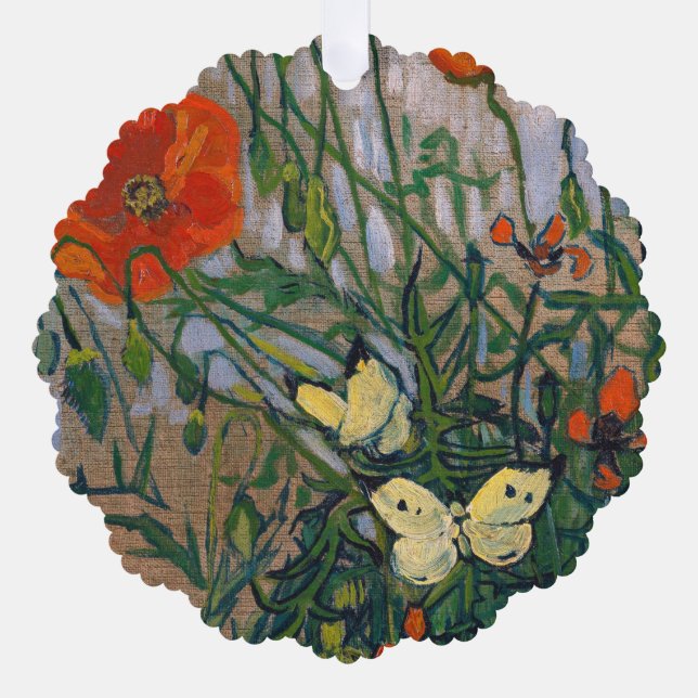 Vincent van Gogh - Schmetterlinge und Pfoten Ornament Karte (Vorderseite)