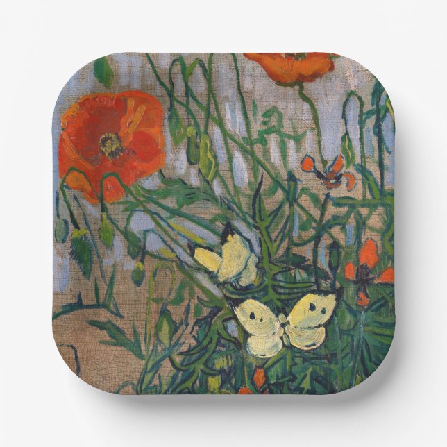 Vincent van Gogh - Schmetterlinge und Pfoten Pappteller (Vorderseite)