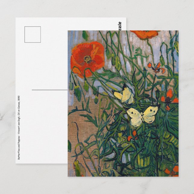 Vincent van Gogh - Schmetterlinge und Pfoten Postkarte (Vorne/Hinten)