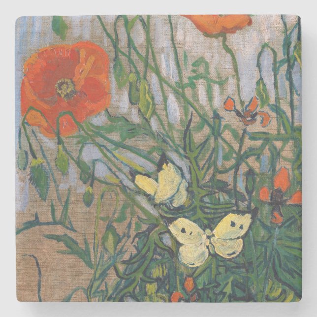 Vincent van Gogh - Schmetterlinge und Pfoten Steinuntersetzer (Vorderseite)