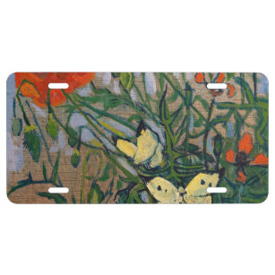 Vincent van Gogh - Schmetterlinge und Pfoten US Nummernschild