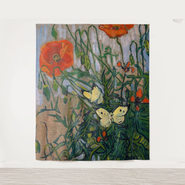 Vincent van Gogh - Schmetterlinge und Pfoten Wandteppich (Vorderseite)