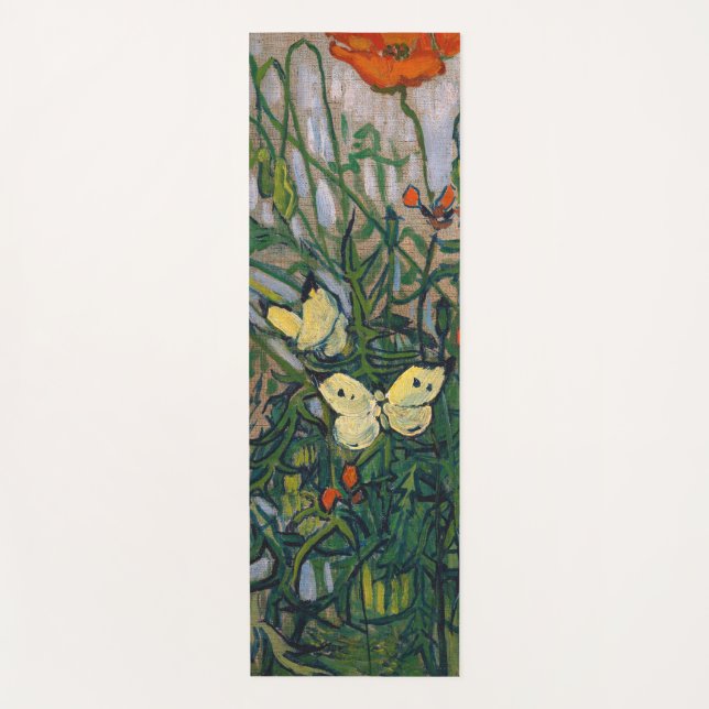 Vincent van Gogh - Schmetterlinge und Pfoten Yogamatte (Vorderseite)