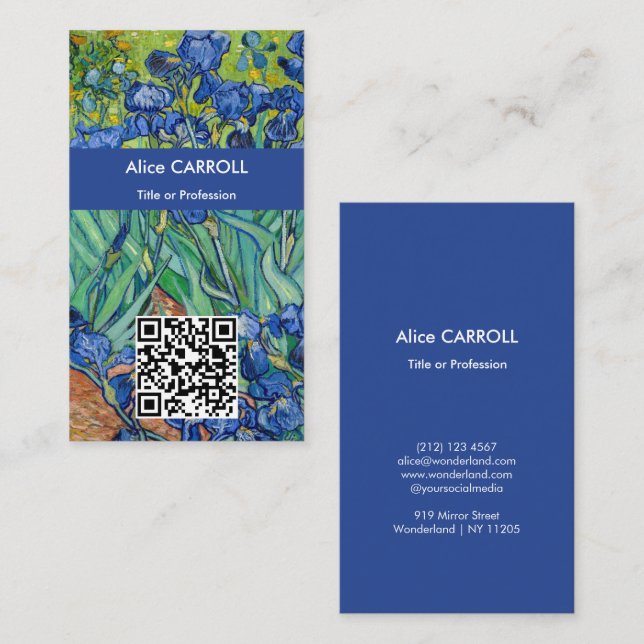 Vincent Van Gogh - Schwertlilien - QR Code Visitenkarte (Vorne/Hinten)