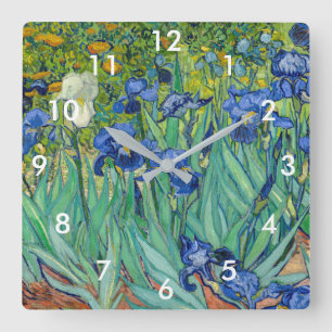 Vincent Van Gogh - Schwertlilien Quadratische Wanduhr