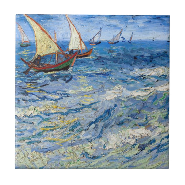 Vincent van Gogh - Seascape bei Saintes-Maries Fliese (Vorderseite)