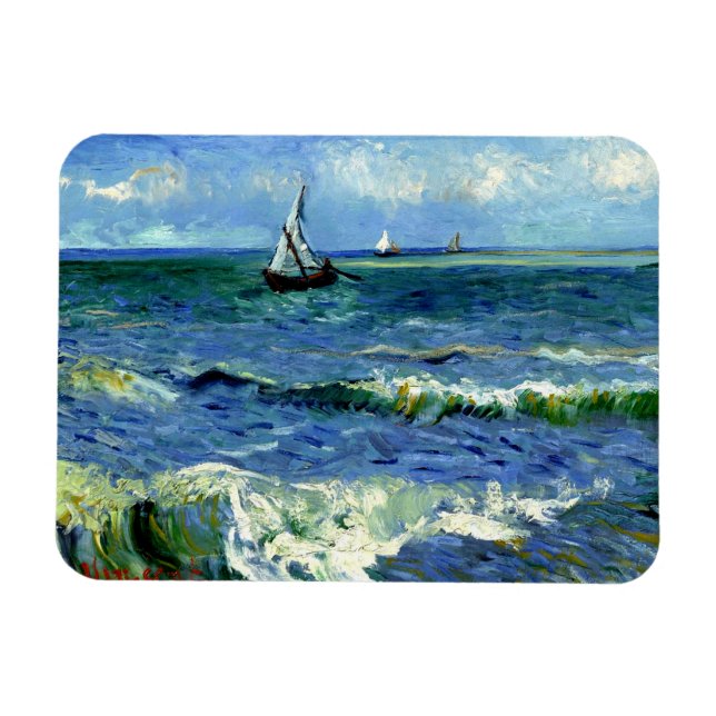 Vincent van Gogh - Seascape, Fine Art Malerei Magnet (Horizontal)