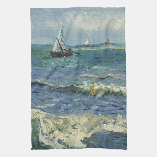 Vincent van Gogh - Seascape in der Nähe von Sainte Geschirrtuch (Vertikal)