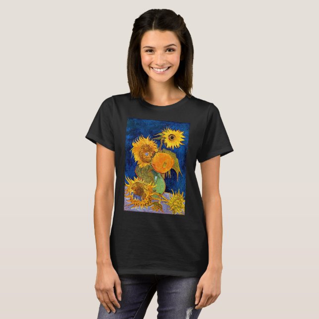 Vincent Van Gogh - sechs Sonnenblumen-T - Shirt (Vorne ganz)