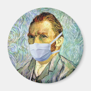Vincent Van Gogh selbst Portrait mit Maske Spoof Magnet