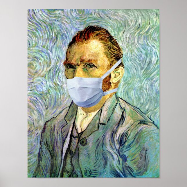 Vincent Van Gogh selbst Portrait mit Maske Spoof Poster (Vorne)