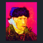 Vincent Van Gogh - Selbstportrait Bandage Pop Art Poster<br><div class="desc">Öl auf Leinwand aus dem Jahr 1889, dieses Selbstportrait, das Van Gogh's bandagiertes Ohr und zutiefst traurige Augen zeigt, wurde einen Monat nach seinem Zusammenbruch im Dezember 1888 gemalt, als er seinen Ohrläppchen mit Rasierapparat nach einem Streit mit seinem Mitbewohner Paul Gauguin abgeschnitten hatte. Im Gegensatz zu ähnlichen Läden, bietet...</div>