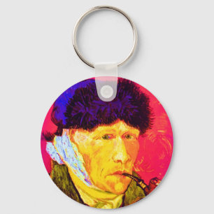 Vincent Van Gogh - Selbstportrait Bandage Pop Art Schlüsselanhänger